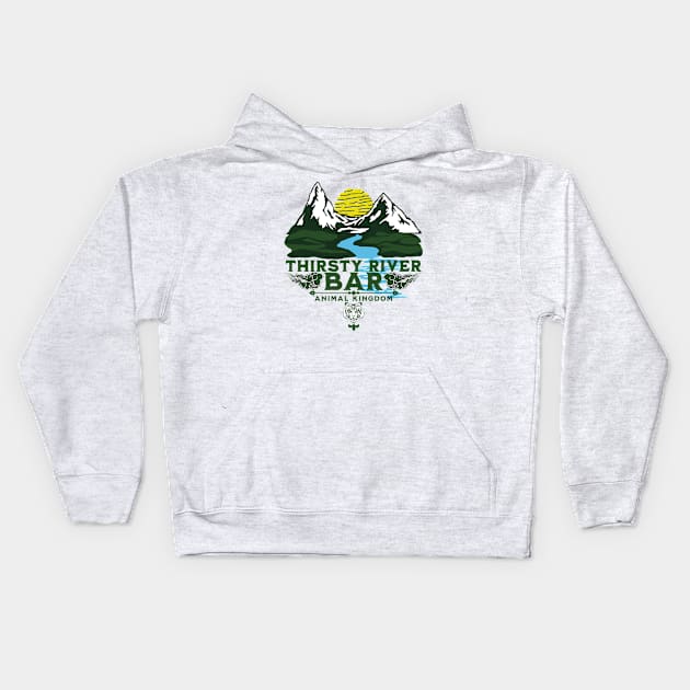 Thirsty River Bar at Animal Kingdom Park in Asia Kids Hoodie by Joaddo